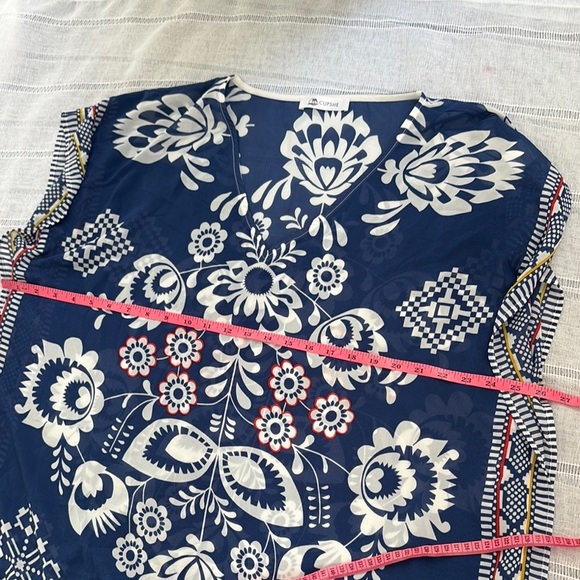 Cupshe Blue and White Boxy Tunic Coverup - Picture 10 of 12